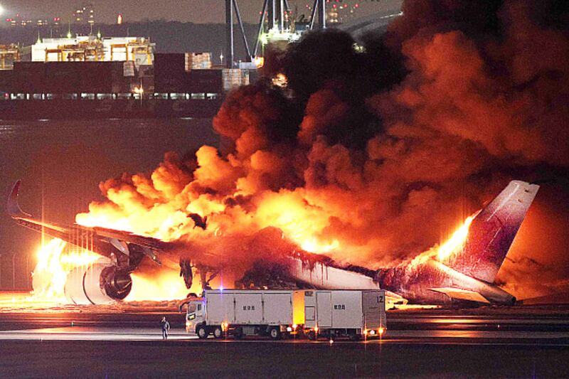 Japan plane fire