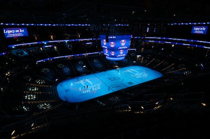 Ice skaters performing