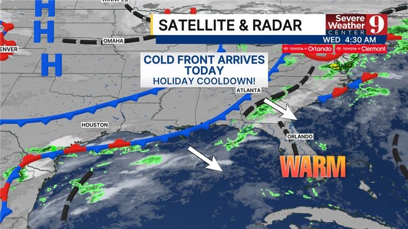 Warm spell to end as strong cold front arrives in Central Florida