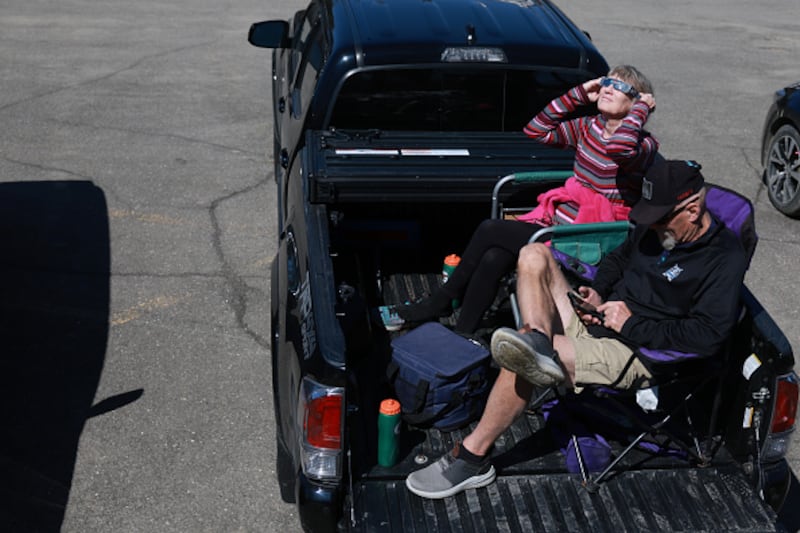 People watching the 2024 solar eclipse