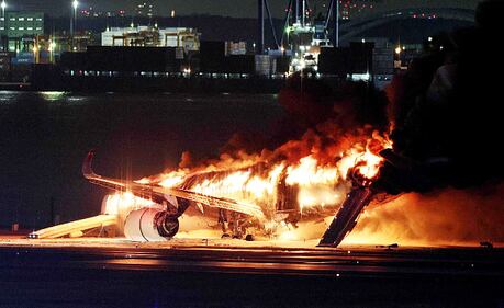 Japan plane fire