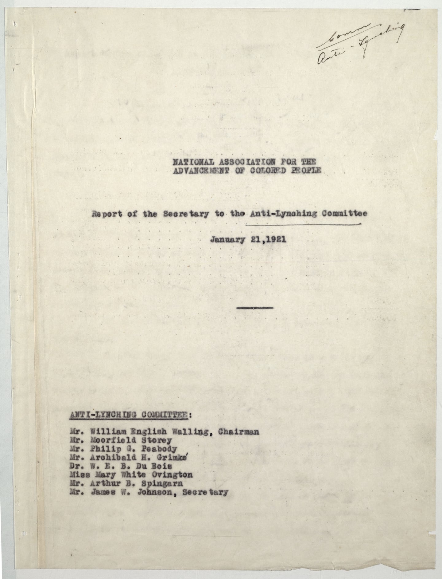 NAACP Report on lynchings