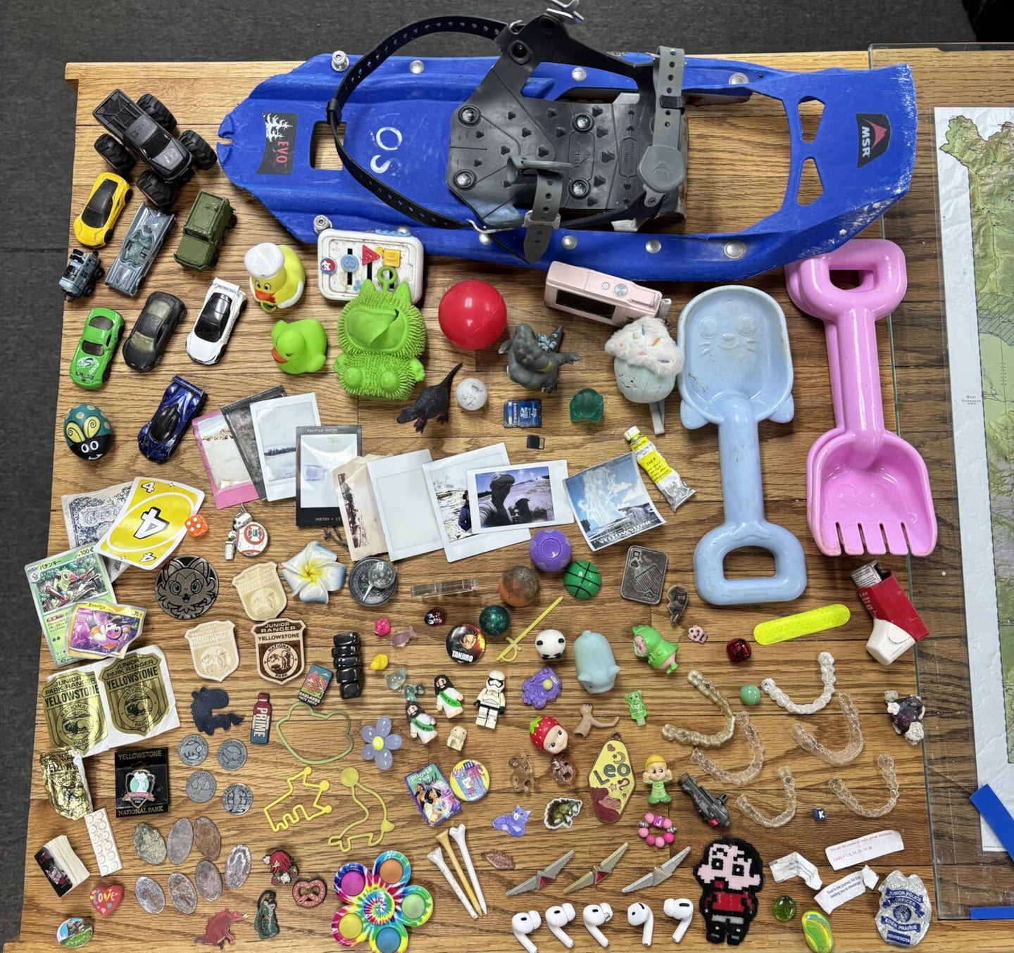 coins, toys and other items