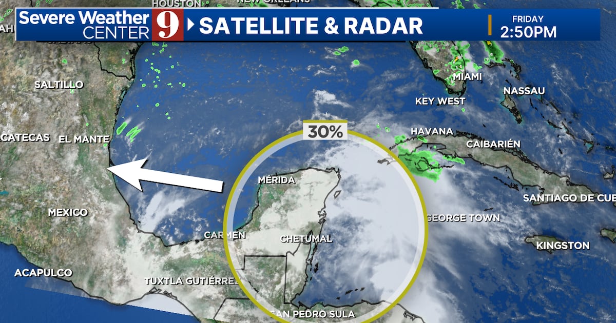 Disturbance in Belize and Yucatan could strengthen this weekend