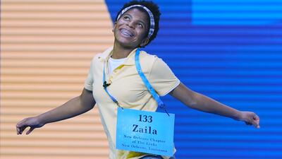 Zaila Avant-garde, 14, from Harvey, Louisiana celebrates after winning the finals of the 2021 Scripps National Spelling Bee at Disney World Thursday, July 8, 2021, in Lake Buena Vista, Fla.