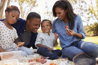 Family picnic in park