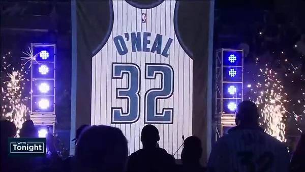 Shaq celebrates jersey retirement with family and former teammates