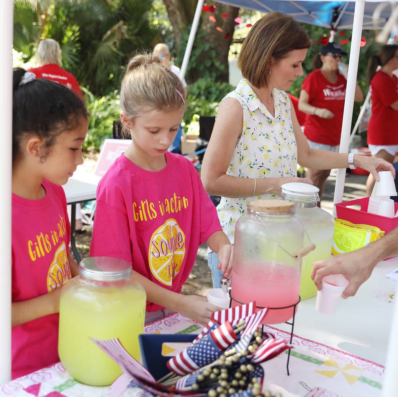 Cold beverages were a 'hot' commodity at today Fourth of July celebration in Interlachen.