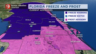 Video: Freeze, frost warnings in effect, temps in the 20s, 30s through the morning