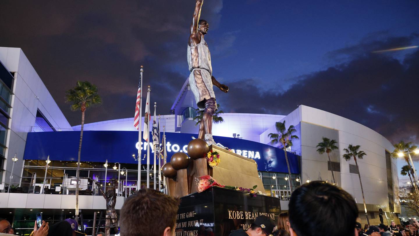 Lakers finish correcting errors on Kobe Bryant statue outside of Crypto.com Arena