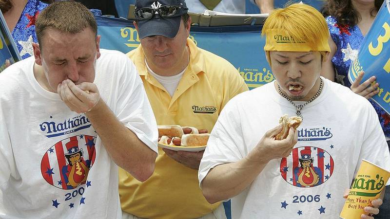 Joey Chestnut and Takeru Kobayashi