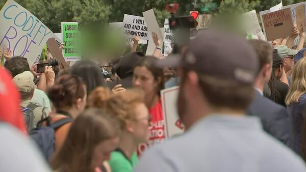 VIDEO: Protesters descend on Washington after Supreme Court decision on abortion rights