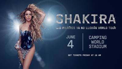 Shakira’s world tour is coming to Camping World Stadium 