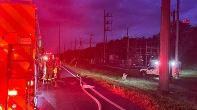 Lightning strike causes power outage and roadblock in Lake County