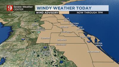 Storms move out of Central Florida; cool, windy conditions move in this afternoon