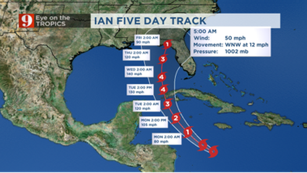 VIDEO: Tropical Storm Ian gains strength, expected to make hurricane status before hitting Cuba